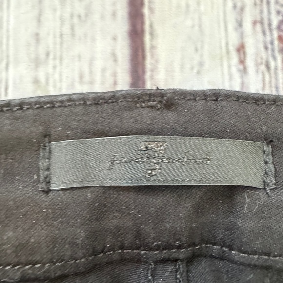 NWT 7 For All Mankind High Waist Ankle Skinny in Black Coated Stretch Jeans 27 - Picture 4 of 10